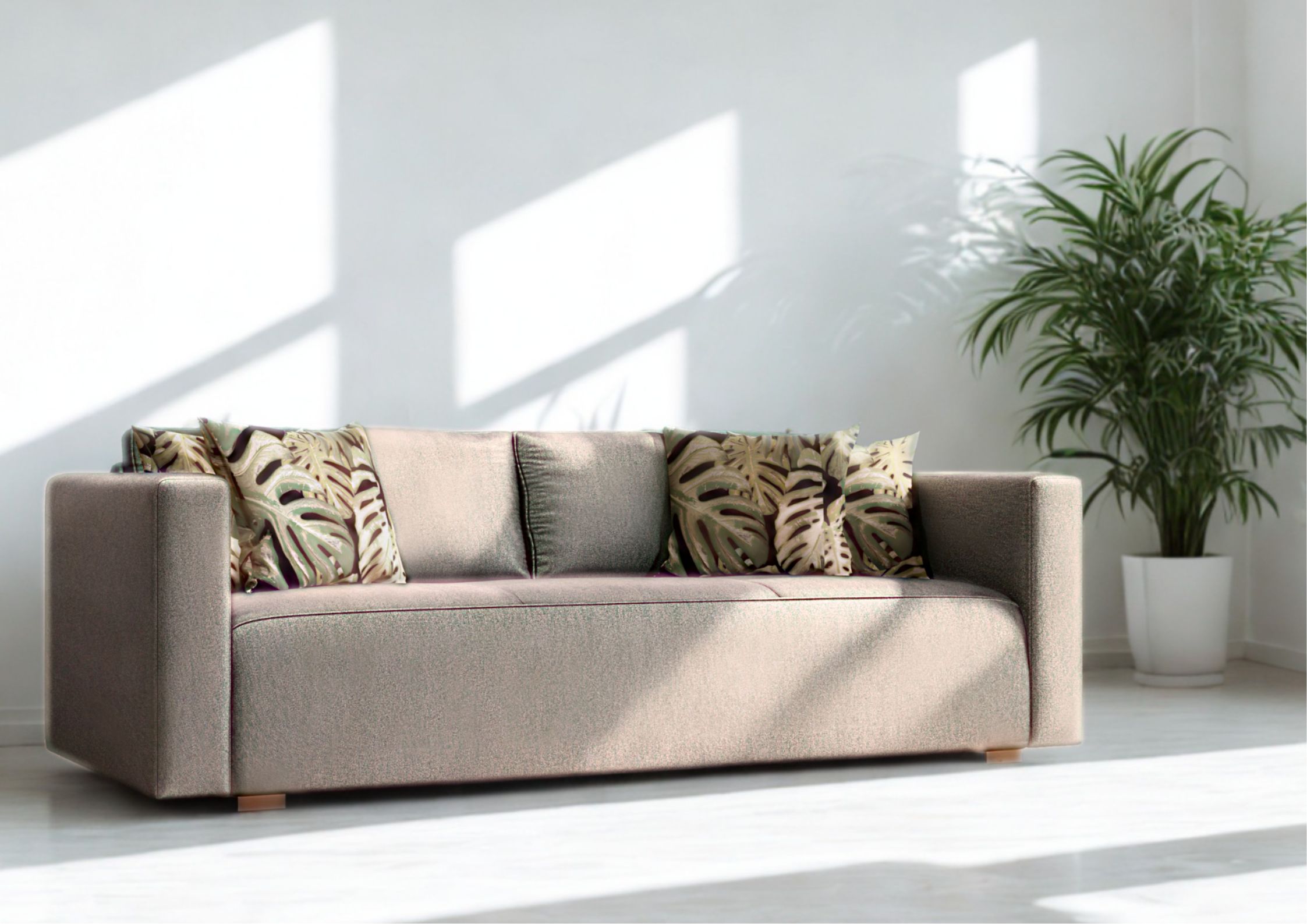 beżowa klasyczna sofa rozkładana balaton od allmeblo